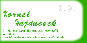 kornel hajducsek business card